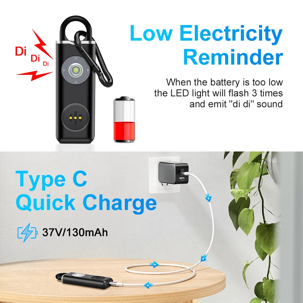 Schutzengel Taschenalarm – 130 dB Notfallalarm mit LED-Licht